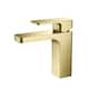 Solid Brass Lead-free Single-handle High Arc Bathroom Faucet - Brush Gold