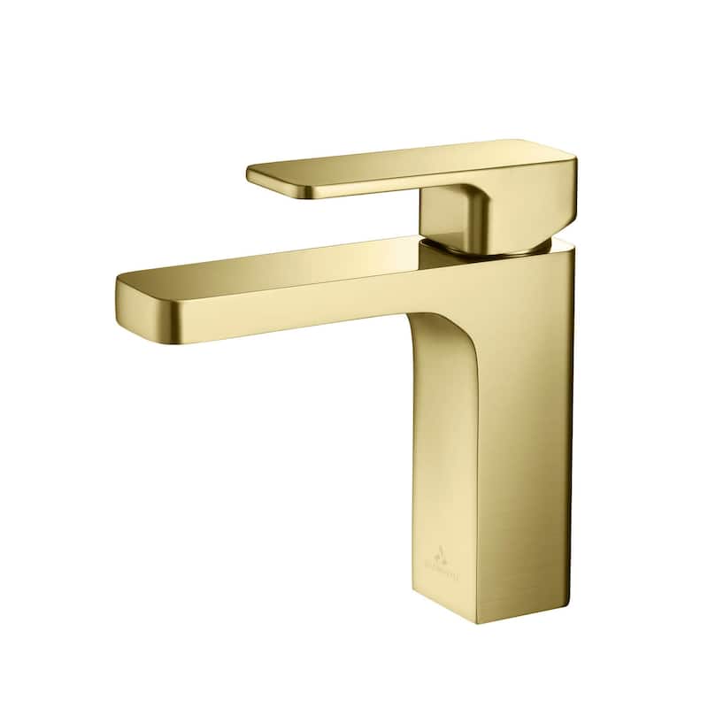 Solid Brass Lead-free Single-handle High Arc Bathroom Faucet - Brush Gold