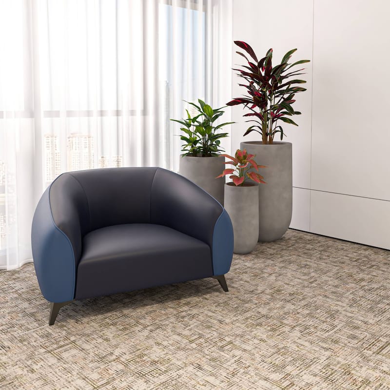 Single-Seater Sofa Armchair Upholstered in Vegan Leather with Metal Legs Opula Series by LeisureMod