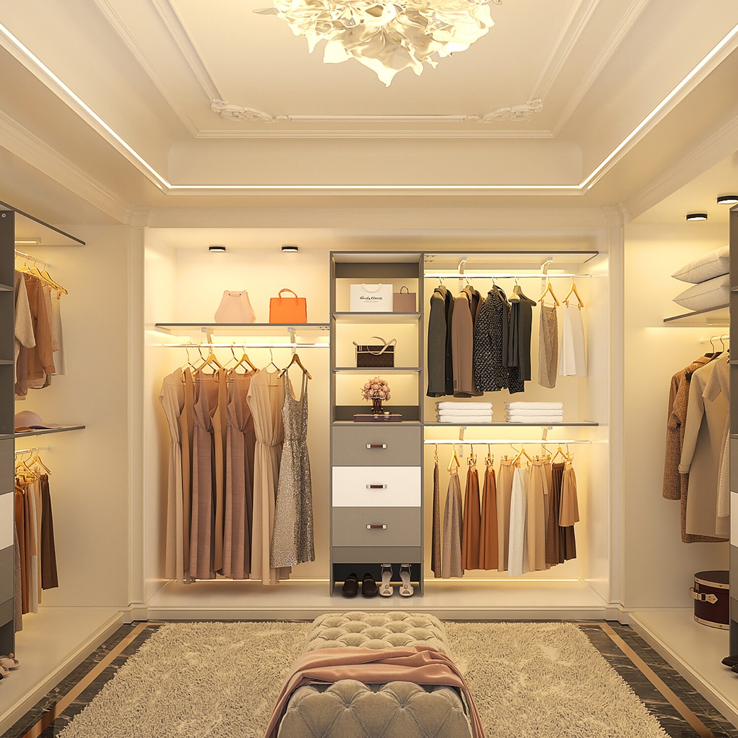 【A-ch closetページ♡】 Aheaplus 4.2 - 8.8 FT Adjustable Closet System with Drawers