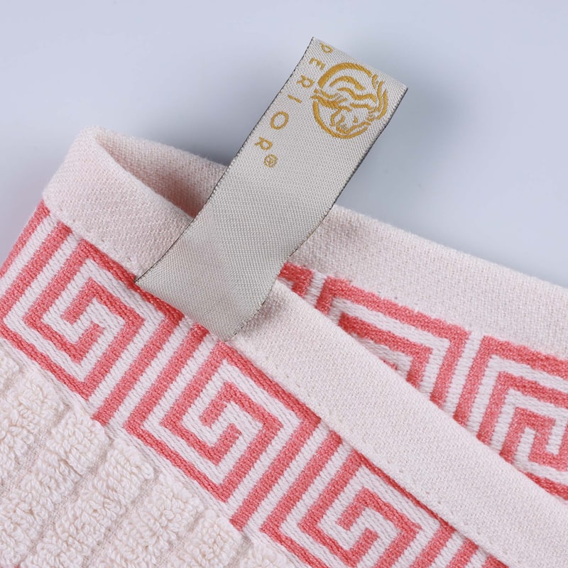 Superior Athens Cotton Floral Border Greek Key 3-Piece Towel Set