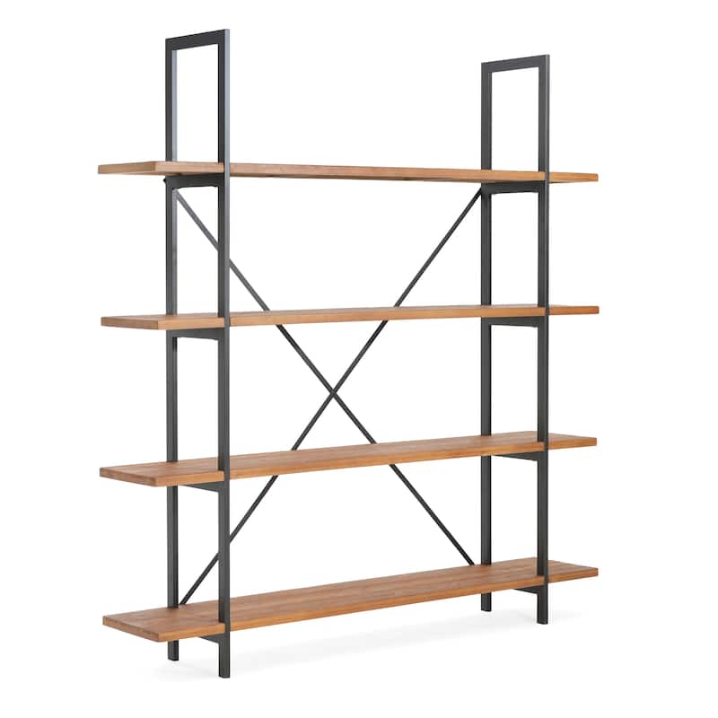 Irene Industrial 4 Shelf Firwood Bookcase by Christopher Knight Home