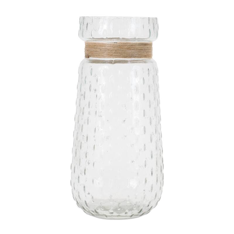 Texture Glass Vase with Jute Accent (Set of 2)