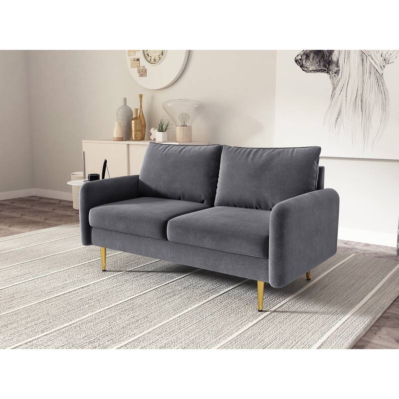 58'' Velvet Square Arm Loveseat