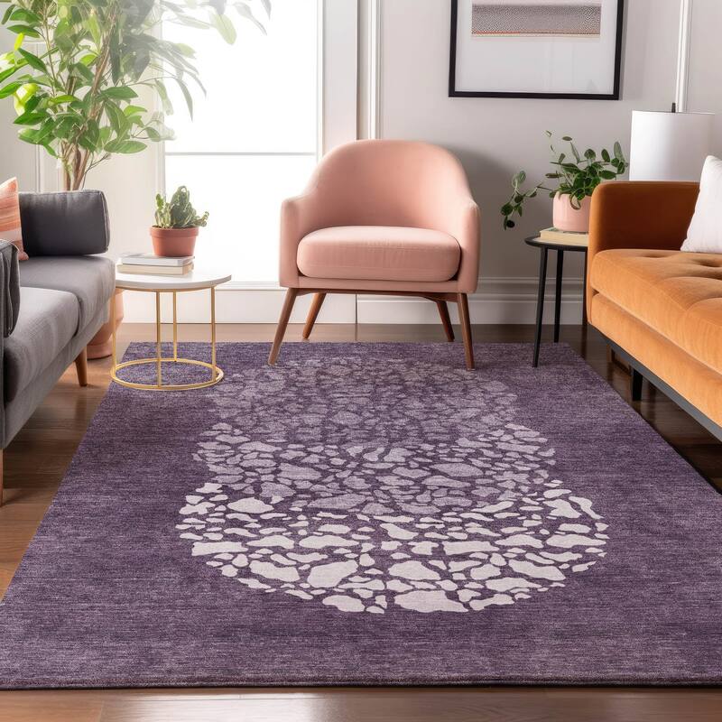 Premium Washable Super Soft Modern Fragments Mayfield Rug - Eggplant - 2' 6" x 3' 10" - Rectangle