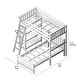 preview thumbnail 9 of 27, Max and Lily L Shaped Twin over Twin Bunk Bed with Bookcase