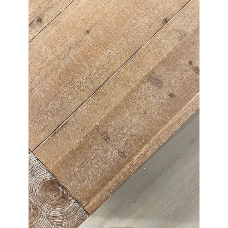 Modern Solid Wood Coffee Table Rustic-Style Coffee Table Rectangular Coffee Table, for Living Room, Black, 49-inch