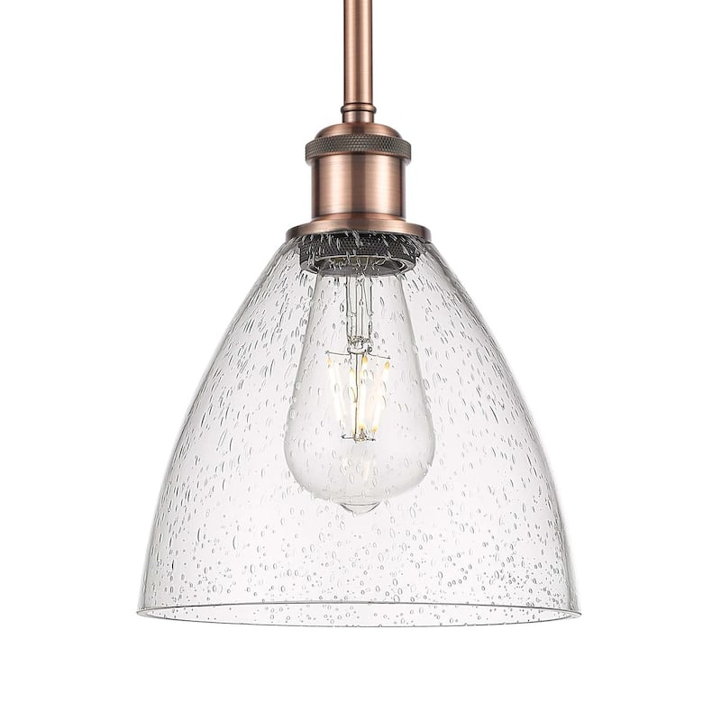 Innovations Lighting 516-1S-10-8 Bristol Pendant Bristol Glass 8" Wide - Antique Copper / Seedy