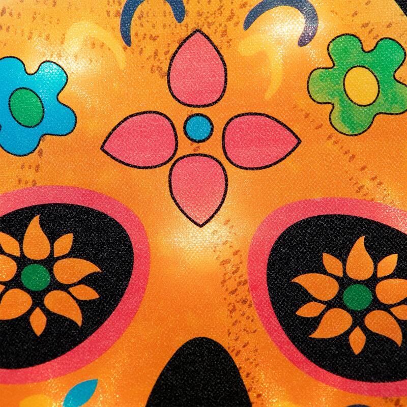 Lighted Sugar Skull Jack O' Lantern Day of the Dead Window Silhouette - 15"