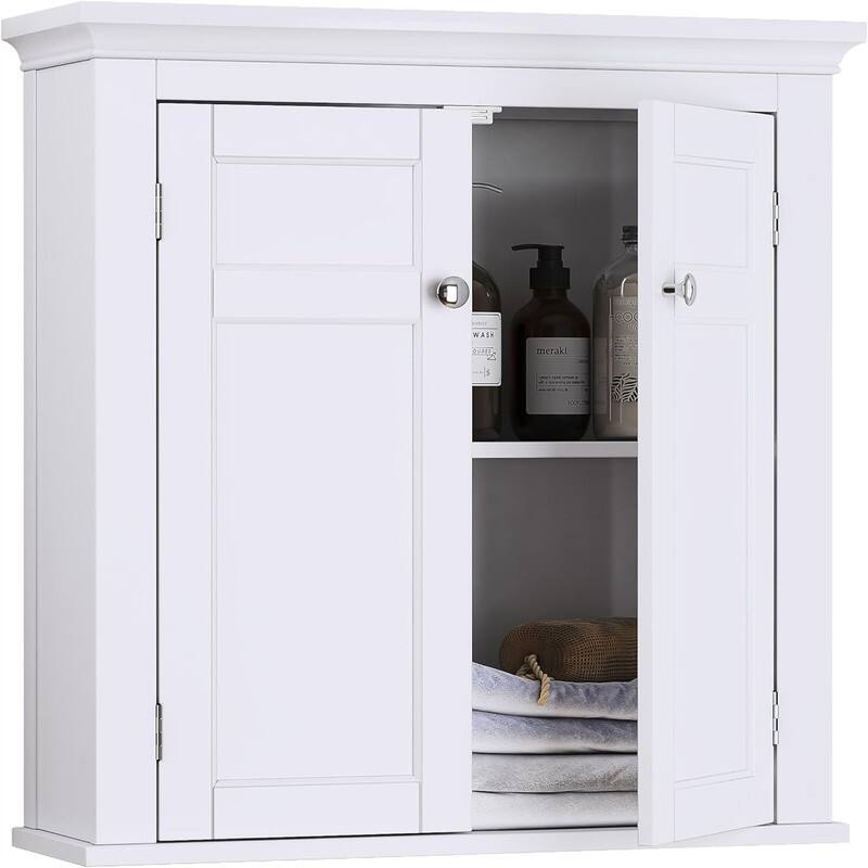 Bathroom Cabinet Wall Mounted - 23.62"W x 7.87"D x 25.2"H - 23.62"W x 7.87"D x 25.2"H - Wood Finish - White