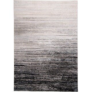 5' X 8' Black And Dark Gray Abstract Stain Resistant Area Rug - 3'6 ...