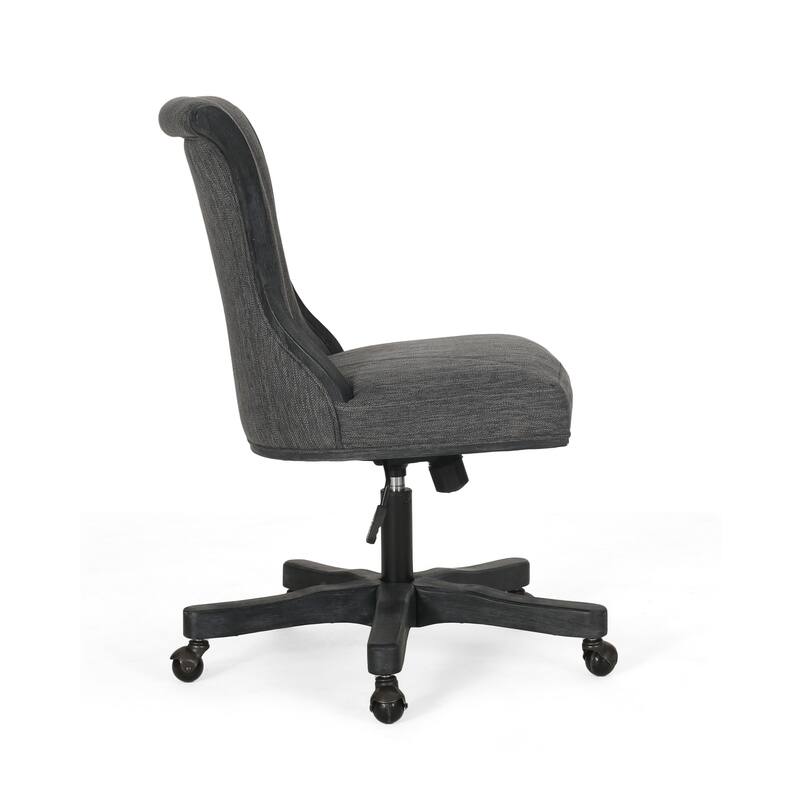 Coulee Upholstered Roll Back Swivel Office Chair by Christopher Knight Home - 24.75" L x 27.75" W x 35.50-40.00" H