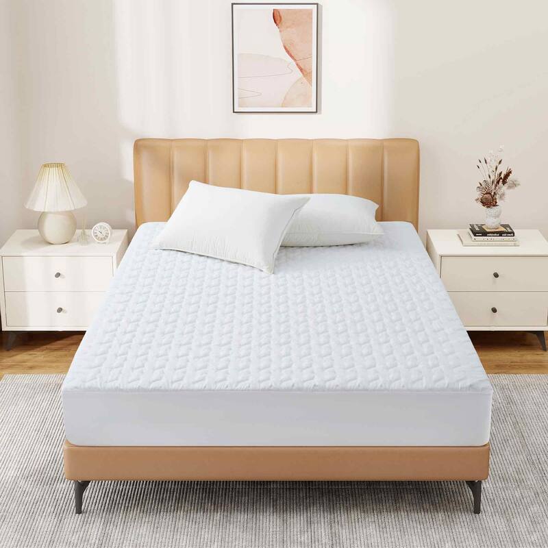 Waterproof Mattress Protector, Noiseless & Secure Fit with Deep Pocket - Twin - White