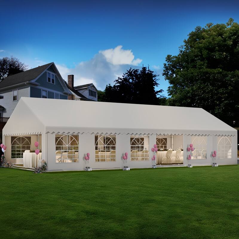 40 Ft. W X 20 Ft. D Party Tent Canopy with Windows - 20 x 40 - 20 x 40