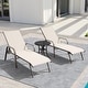 preview thumbnail 39 of 52, Pellebant Outdoor Lounge Chair Aluminum Adjustable Backrest with Side Table