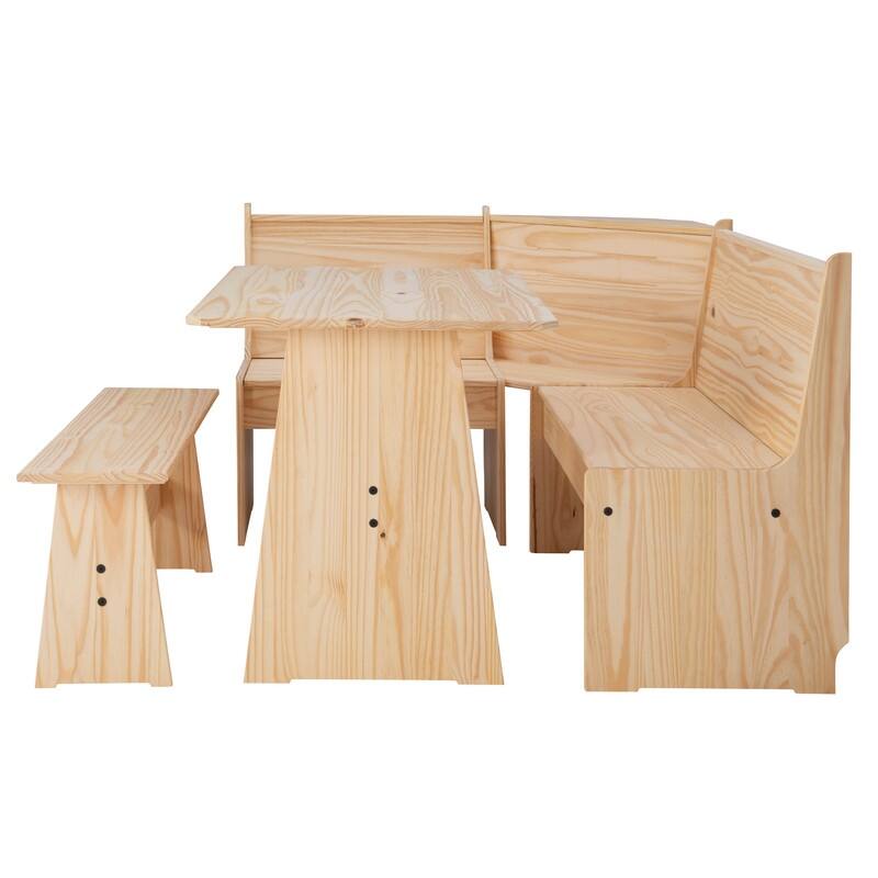 Wendell Solid Wood Corner Breakfast Nook Dining Set