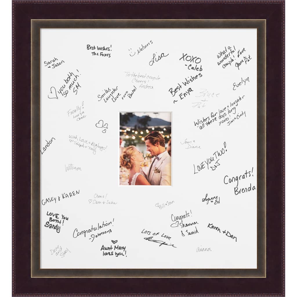 Signore Signature Mat Picture Frame - Autograph Photo Frame Guest Book Alternative for Weddings, Graduations, or Retirement
