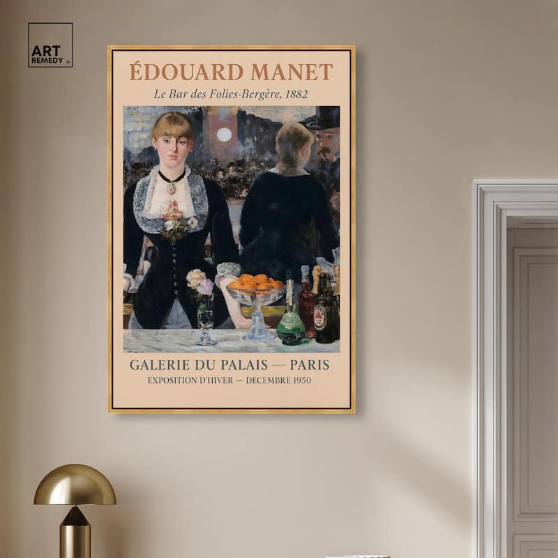 Manet's Famous Bar Canvas by Art Remedy