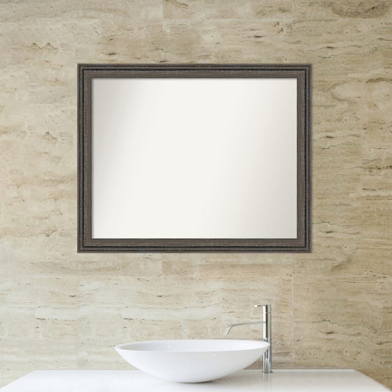 Upcycled Non-Beveled Wood Framed Bathroom Vanity Wall Mirror
