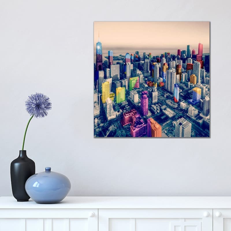 iCanvas "Chicago City Pop" by Unknown Artist Canvas Print - 18x18x1.5