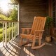 preview thumbnail 6 of 7, Wooden Rocking Chair Teak Color Fir Wood Vertical Backrest