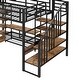 preview thumbnail 6 of 12, Black Metal Storage Full Size Loft Bed with Storage Table and Shelves