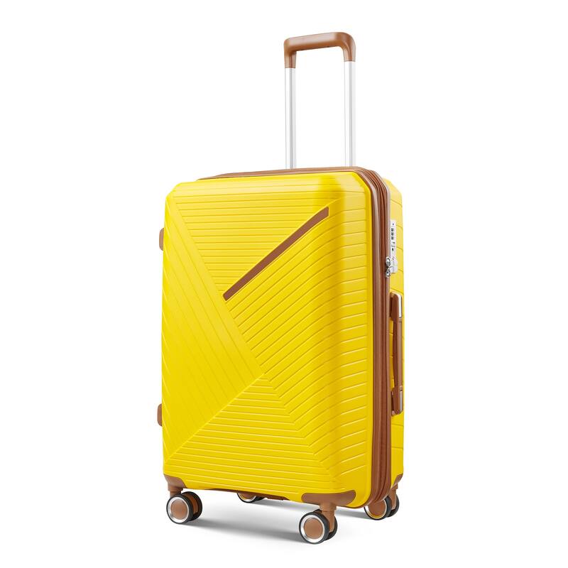 Luggage Sets 4 Piece, PP Hard Shell Lightweight Carry on Expandable Suitcase with 360 Degrees Mute Spinner Wheels and TSA Lock