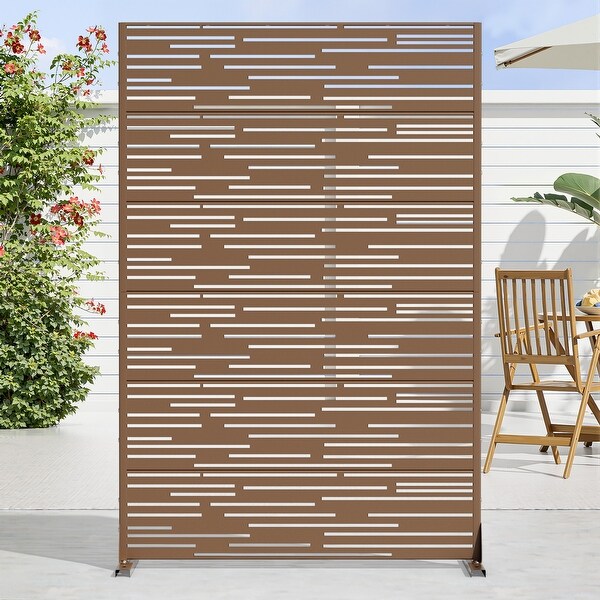 Dovelina 6ft.x 4ft. Outdoor Freestanding Metal Privacy Screen