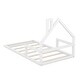 preview thumbnail 20 of 20, Twin Size Wood Floor Bed with House-shaped Headboard and Chimney, Features Sturdy Pine Wood Construction