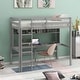preview thumbnail 1 of 7, Twin Size Loft Bed with Desk, Shelves, and Ladder Gray