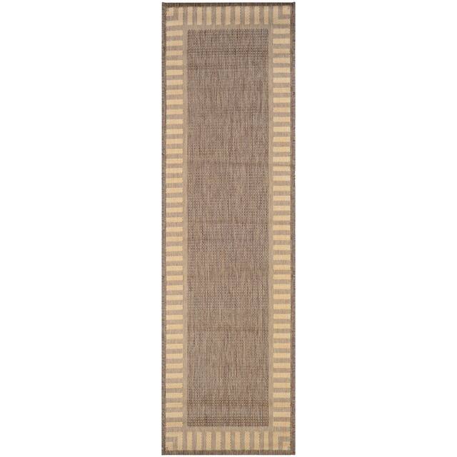 Pergola Flame Indoor/ Outdoor Area Rug - 2'3" x 11'9" Runner - Light Brown/Beige