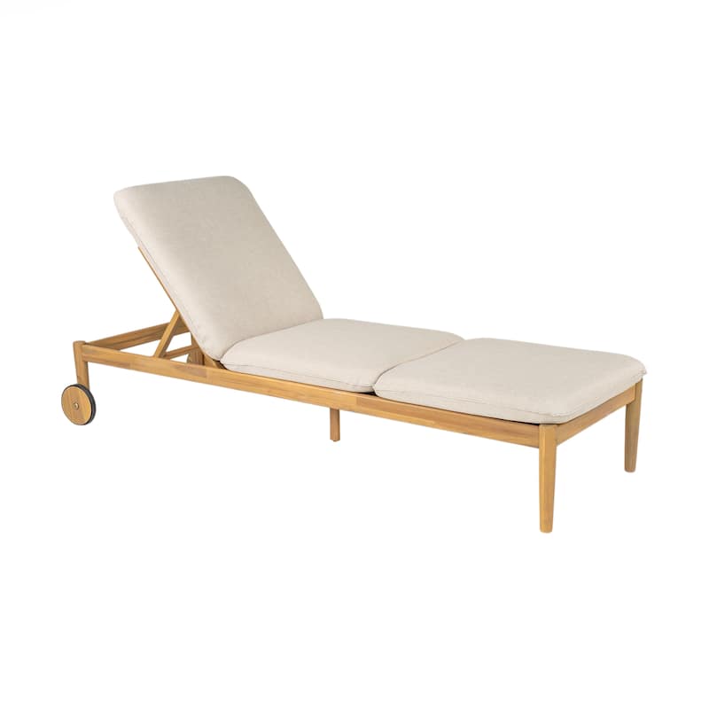Outdoor Chaise Lounge with Wheels Set of 2