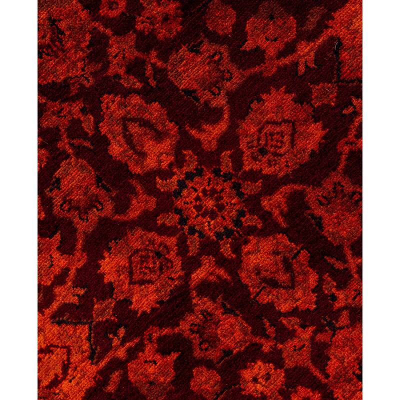 Overdyed One-of-a-Kind Hand-Knotted Area Rug - Orange - 8' 2" x 8' 2"