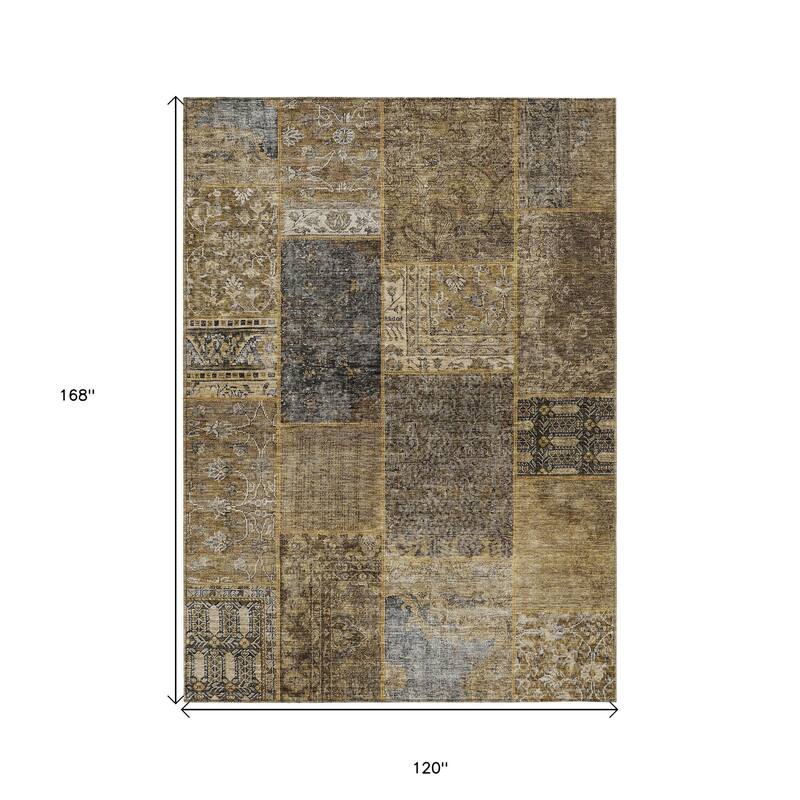 HomeRoots Patchwork Transitional Rectangle Outdoor Rug