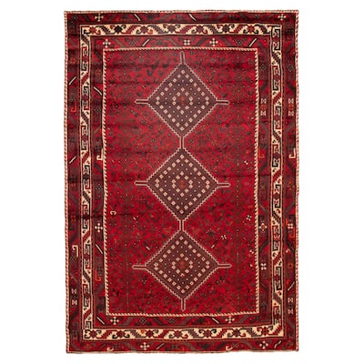 ECARPETGALLERY Hand-knotted Melis Red Wool Rug - 7'0 x 10'2