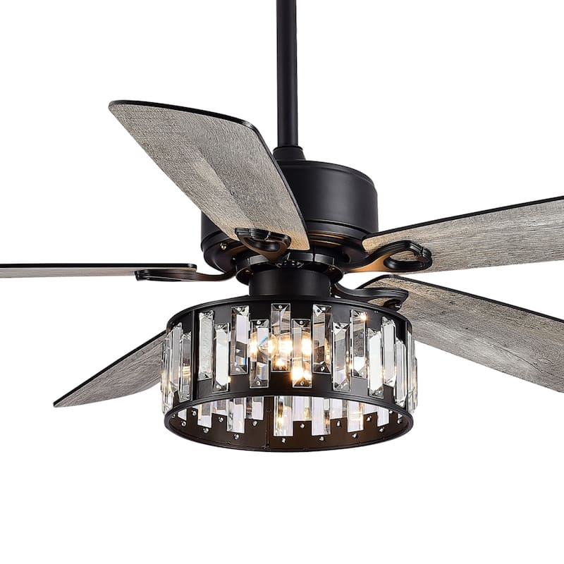 52" 5-Blade Farmhouse Ceiling Fan with Lights Remote Control