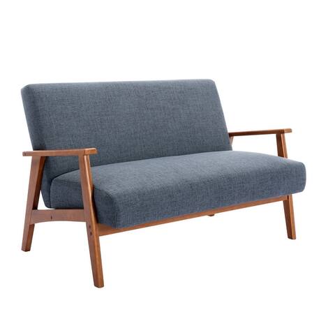 Porthos Home Maes Fabric Loveseat Small Couch Sofa with Rubberwood Legs