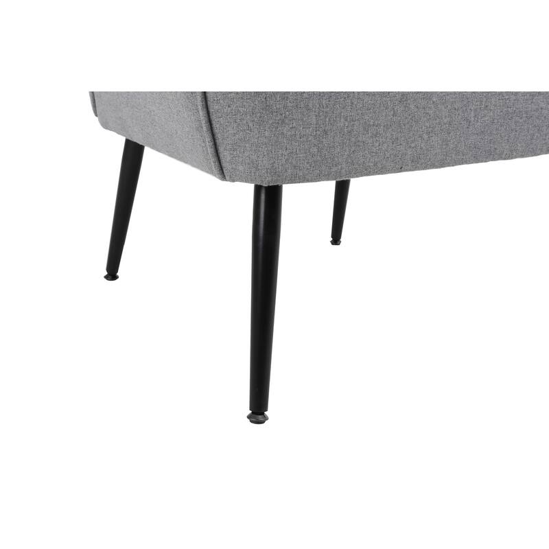 Modern Mid Century Chair Linen Sherpa Armchair for Living Room Bedroom Office Easy Assemble