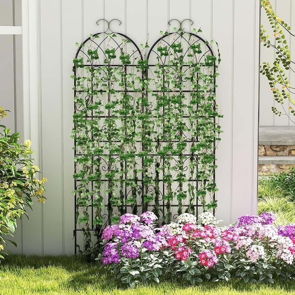 2/4Pack 6 FT Tall Trellis Galvanized Steel Trellis for Climbing Plants -  Bed Bath & Beyond - 40438004