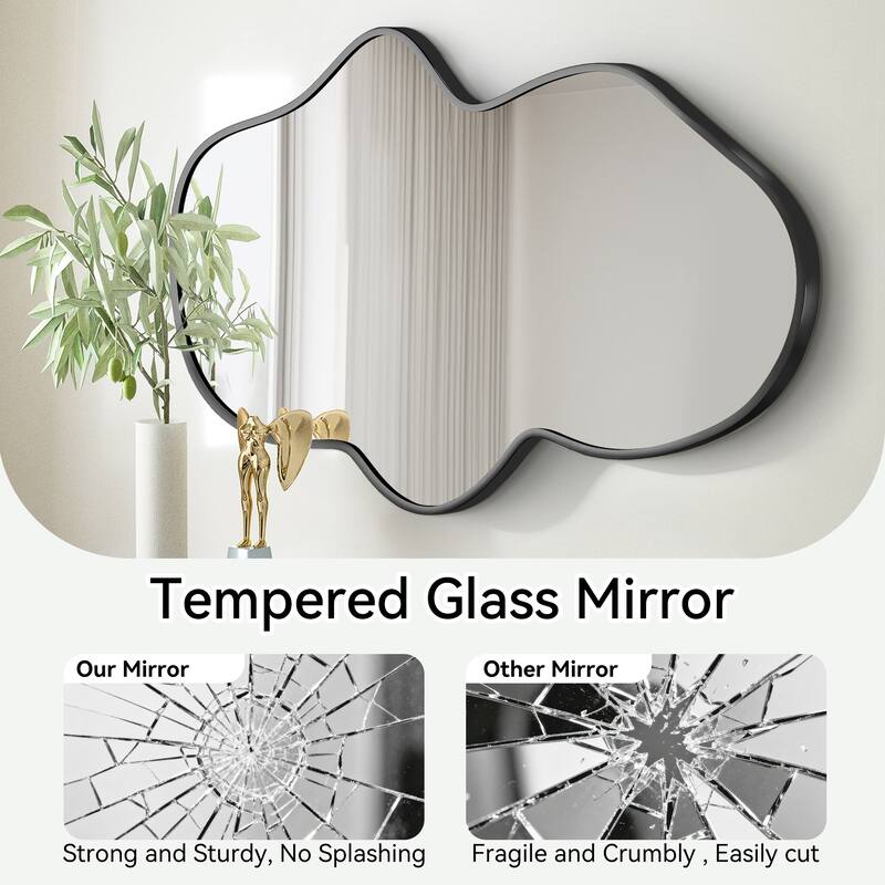 Stylish Aluminum Alloy Framed Irregular Wall Mirror