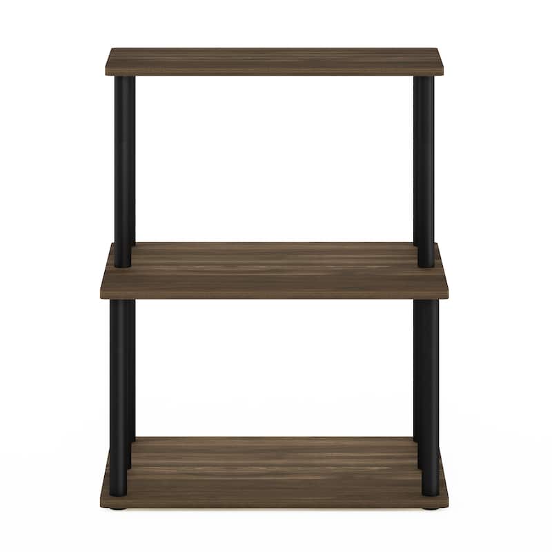 Furinno Turn-N-Tube 3-Tier Toolless Kitchen Storage Shelf - Columbia Walnut/Black