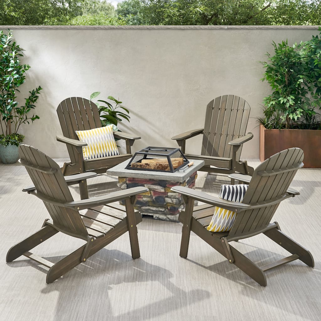 Marrion 5-piece Adirondack Chair Set with Fire Pit by Christopher Knight Home