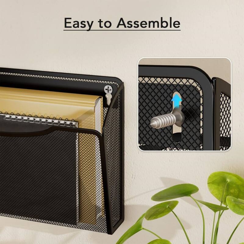 Mesh File Holder Wall Organizer 3 Pockets