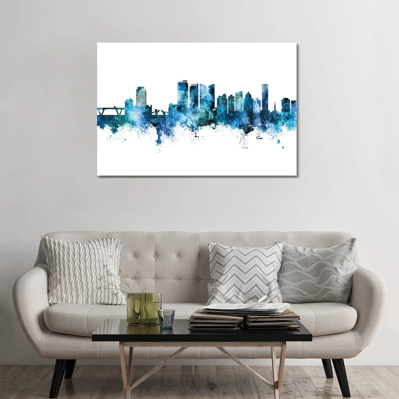 iCanvas "Fort Lauderdale Skyline Blue Teal" by Michael Tompsett Canvas Print - 32x48x1.5