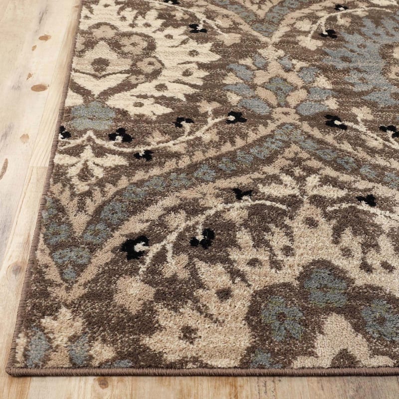 Superior Augusta Vintage Floral Damask Indoor Runner or Area Rug
