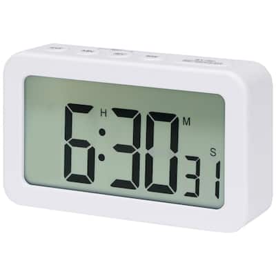 Small Loud Alarm Clock, Battery Operated for Bedroom, Snooze, 12/24H Desk Clock, Home Decoration 3.3 x 2 x 0.8 inch