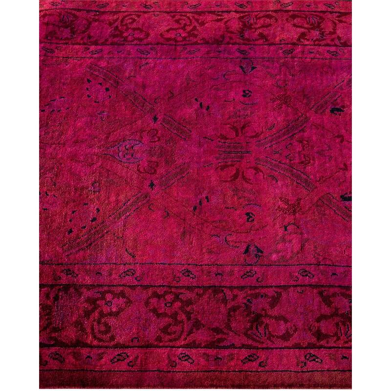 Fine Vibrance, One-of-a-Kind Hand-Knotted Runner Rug - Red, 2' 6" x 10' 10" - 2' 6" x 10' 10"