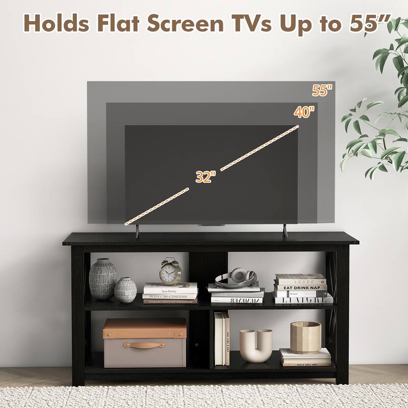 Gymax Modern Entertainment Center Farmhouse TV Stand for TV's up to