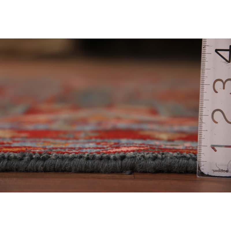 Geometric Khotan Oriental Rug Handmade Wool Carpet - 4'1"x 6'1"