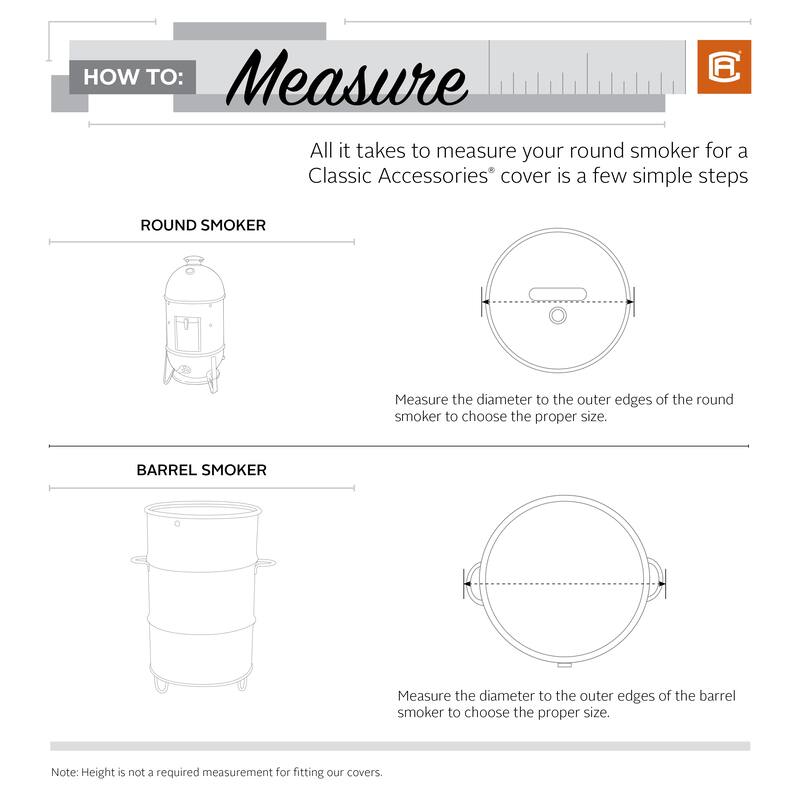 Classic Accessories Veranda Water-Resistant 24 Inch Round Barrel Smoker Cover